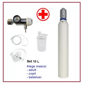 Set Complet 10 Litri (2000 Litri) Butelie Oxigen Medical