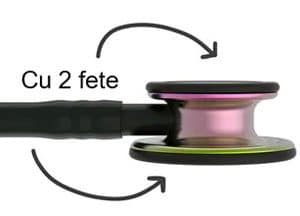 Stetoscop 3M Littmann Classic III 5870, utilizare adulti si copii, Negru/Curcubeu