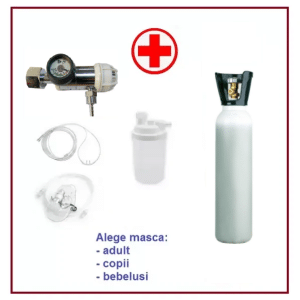 Set Butelie Aluminiu Oxigen Medicinal 3 Litri